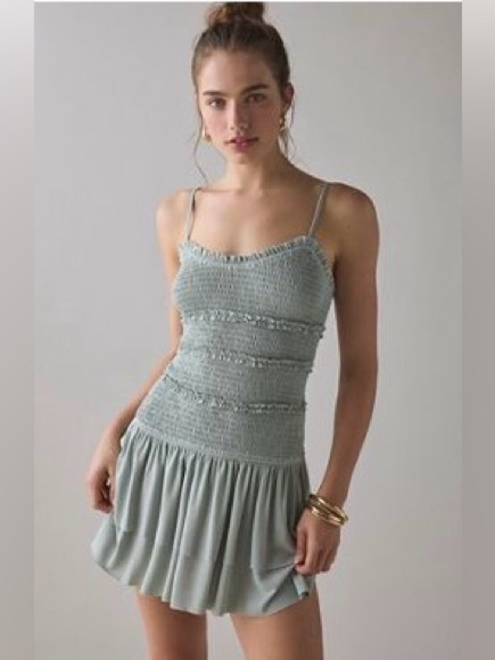 NWOT Urban Outfitters Smocked Waist Midi 💚 Medium | Sage Green Flowy